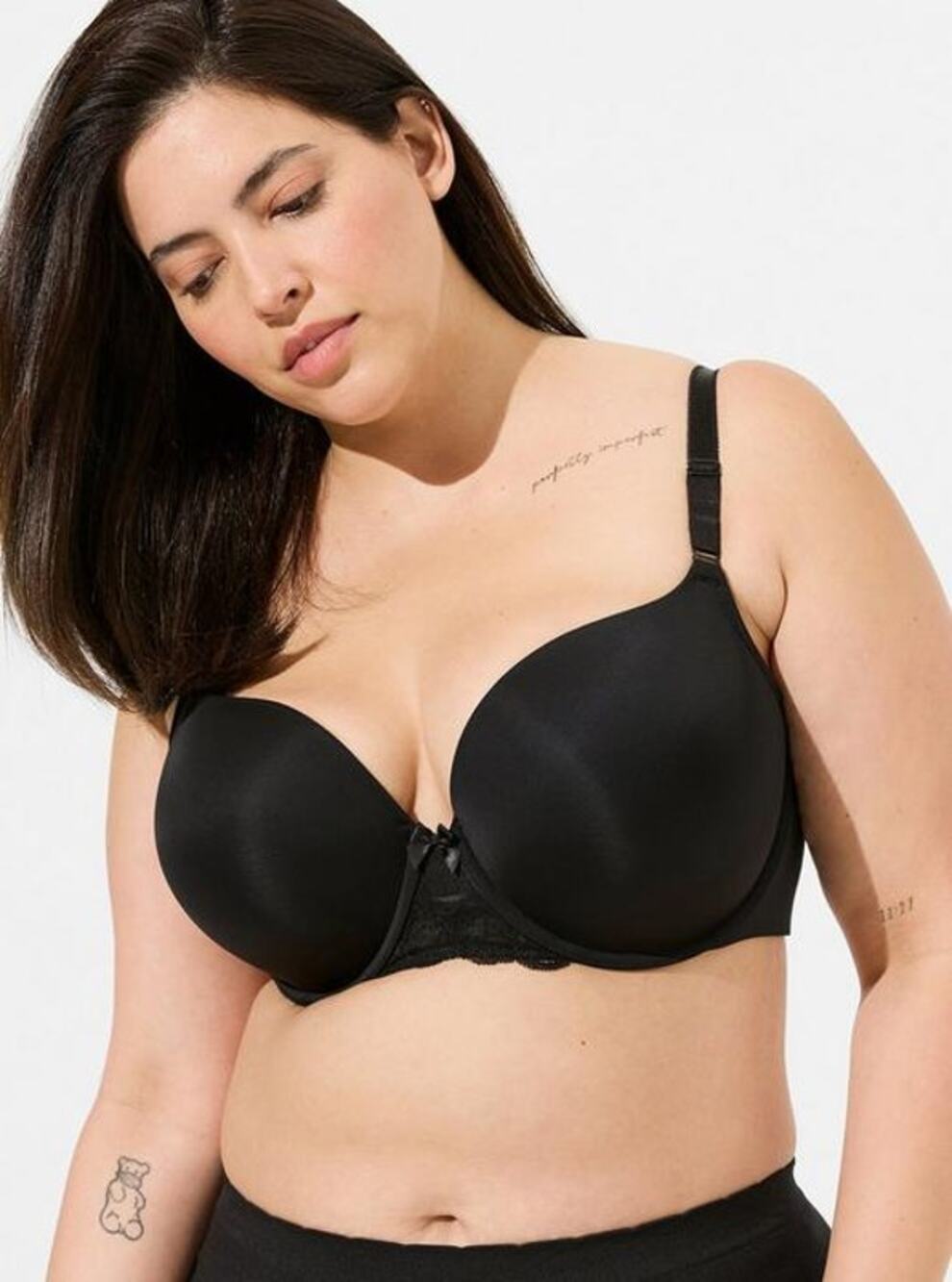 Torrid Curves Black Perfect T-Shirt Push-Up Padding Underwire Bra Size 44C